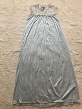 Vintage 1960 s Pale Blue With Lace NecklinePolyester/Nylon Lace Long Night Gown