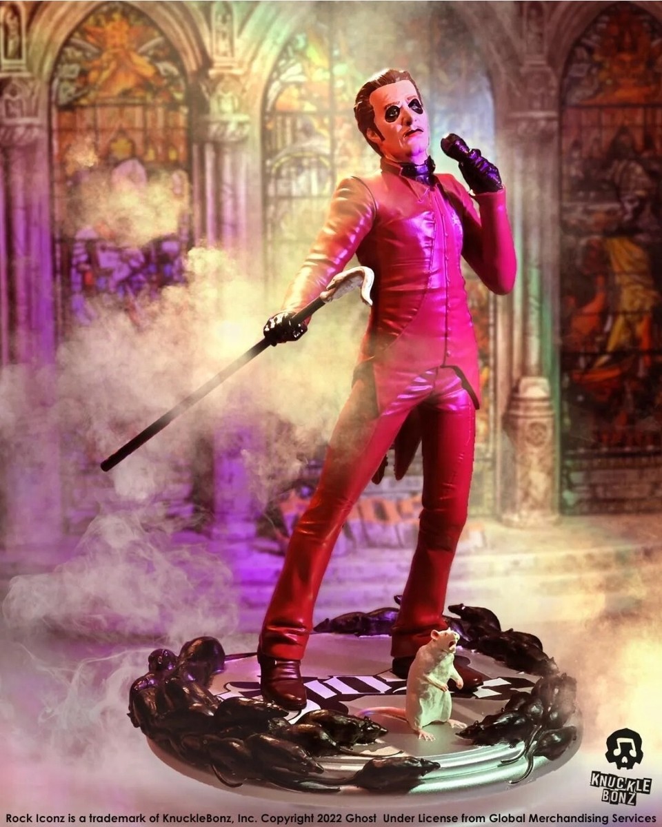 Ghost Cardinal Copia Red Tuxedo Variant Rock Iconz Statue