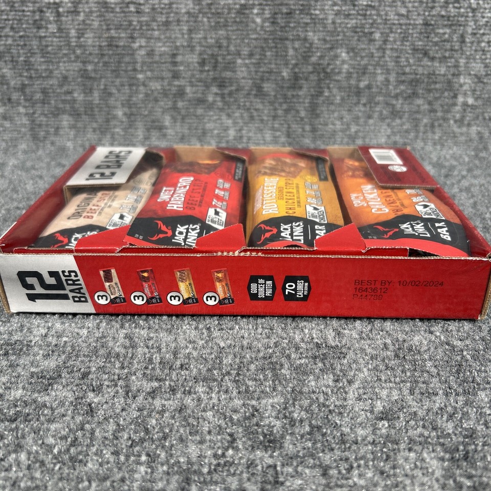 Jack Link's Chicken & Beef Strip Variety Pack 12 Pack Bar Spicy Expires