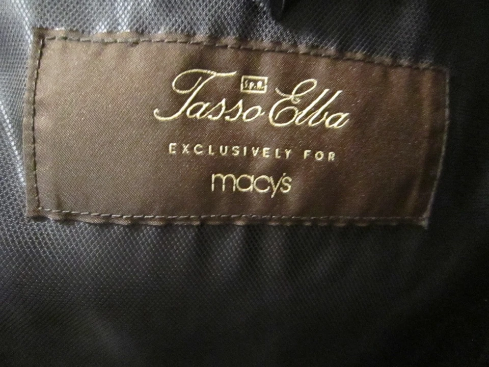 CHAQUETA BLAZER DE LANA A CUADROS NEGRA CARBÓN TALLA 42L TASSO ELBA ANGELICO USADA EN EXCELENTE ESTADO Foto 4 de 4