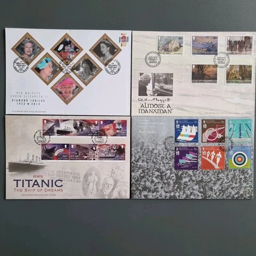 ISLE OF MAN 2012 First Day Covers.All In fine condition.11 in total