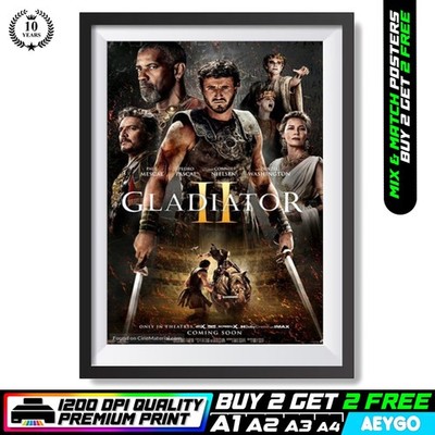 GLADIATOR II Film Kino Film Wandbild Größe Bild Poster Druck Kunstwerk