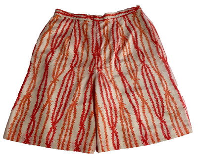 Vintage Escada Margaretha Ley Silk Shorts Orange Creme Size 42 Summer