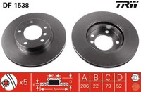 2X TRW Bremsscheibe DF1538 FüR BMW E46 E36 Z4 Z3 E85 3Er Touring Compact 316 318