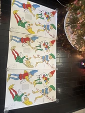 Vtg Neely Hall Plywood Patterns Christmas Elves Yard Decor Lot Of 3