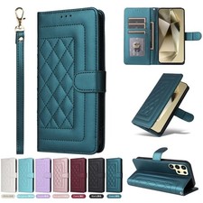 For Samsung Galaxy S25 S24 S23 S22 S21 S9 Magnetic Leather Flip Card Wallet Case