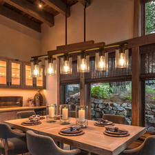 Farmhouse Chandelier 6-Light Dining Room Light Fixture over Table Kitchen Island