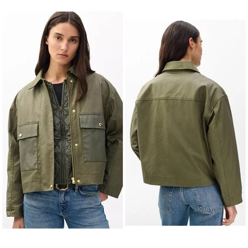 NWT $498 Rag & Bone Nonie Cotton Jacket In Olive Size: Small