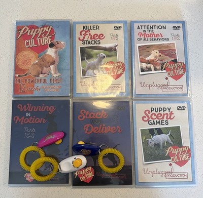 Jane Killion's PUPPY CULTURE Puppy Training Bundle. DVD s & Clickers
