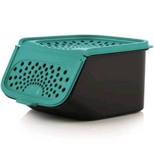 TUPPERWARE Knobi-Lager Knoblauchlager 2,3L schwarz Petrol Knoblauch-Lager Neu