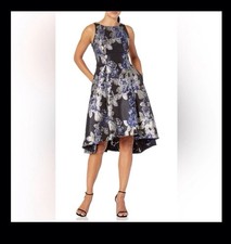Adrianna Papell Women's Floral Jacquard High-Low Gown Size 12