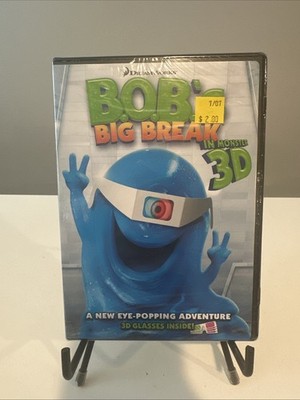 DreamWorls BOB'S Big Break DVD In Monster 3D New Sealed w Glasses 2D & 3D