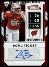 2020 Contenders Draft Picks Ticket Foil Zack Baun Rookie Auto /99 Wisconsin