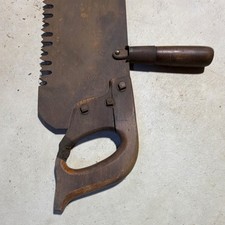 Vintage Carpenter Hand Saw Steel Blade Wood H...