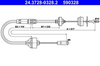 Kupplungsseil Kupplungszug ATE 24.3728-0328.2 FüR Peugeot CitroËN Berlingo CNG