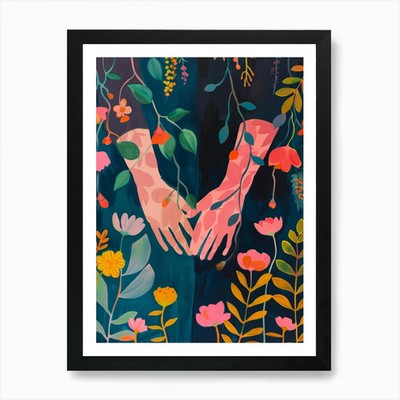 Hands Of Love 1 Art Print Framed Wa Framed Wall Art Poster Canvas Print Picture