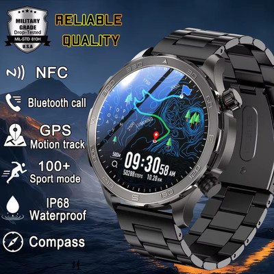 GPS Smart Watch AMOLED Always-On Display Bluetooth Call Heart Rate IP68 2026