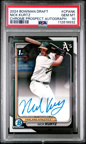 2024 BOWMAN DRAFT CHROME PROSPECT AUTO #CPANK NICK KURTZ PSA 10