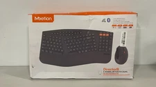 MEETION Wave Ergonomic Keyboard and Mouse Wireless, USB/Bluetooth Wave Ergo Keyb
