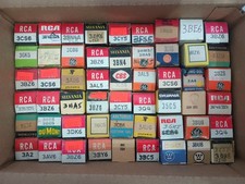 Lot of 50 Radio TV Electron Vacuum Tubes Various Brands New and Used in Boxes