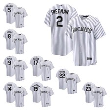 Men's/Youth Rockies White Home Replica Baseball Stitched Jersey S-3XL