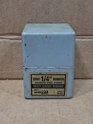 Vintage C.H. Hanson 1/4'' Steel Number Stamps Set #20581
