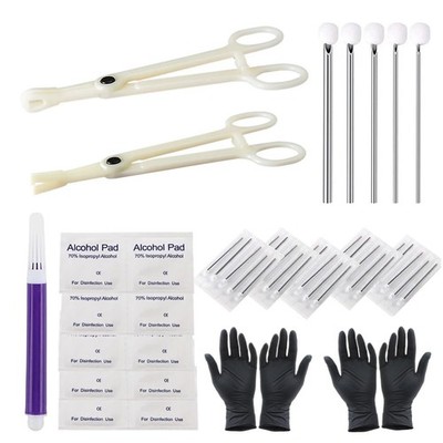 Body Piercing Kit - Yuelong 40pcs Needles Clamps 40PCS, White 