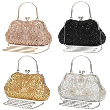 Women Clutch Purse Beaded Evening Bag Formal Bridal Sequin Handbag Wedding Prom