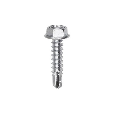 #8 x 3/4 Hex Washer Head TEKS Self-Drilling Tapping Screw Zinc Plated, 9612 Bulk