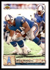 Bruce Matthews 1992 Upper Deck #112 Oilers NFL READ FREE SHIPPING AutographDen