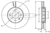 2X Tomex Brakes Bremsscheibe TX 72-87 FüR Seat Skoda VW