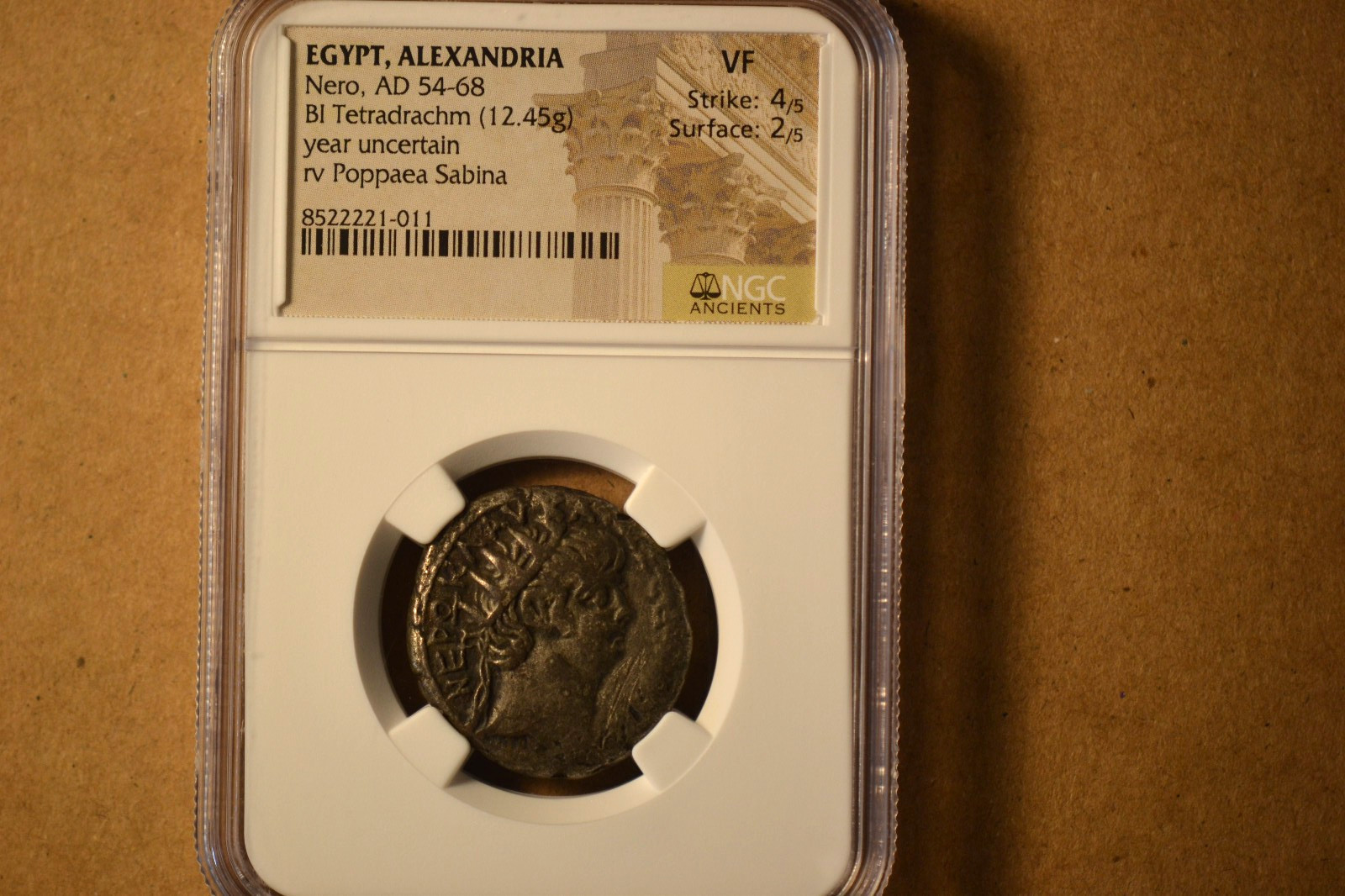 EGYPT. Alexandria. Nero (AD 54-68). BI tetradrachm (25mm)  NGC VF 4/5 - 2/5