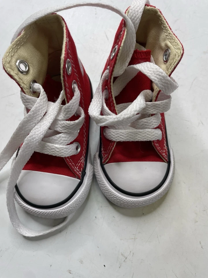 Converse все звезды Hi верхний туфли красный холст младенцев ясельного возраста младенцев кроссовки размер 2 - Изображение 4 из 4