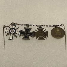 WWI German *RARE* Saxon Mini Chain - Albert Cross, Iron, Hindenburg, Landwehr