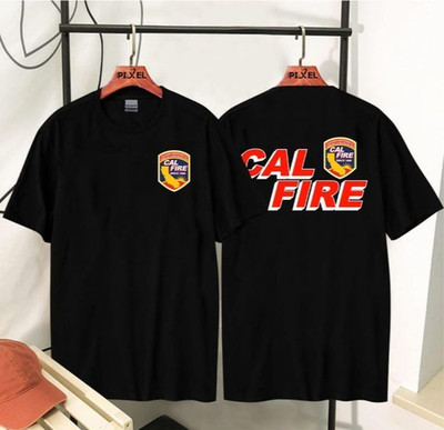 Unisex Firefighter Tee - CAL FIRE Logo Heavy Cotton T-Shirt, Firefighter Gift