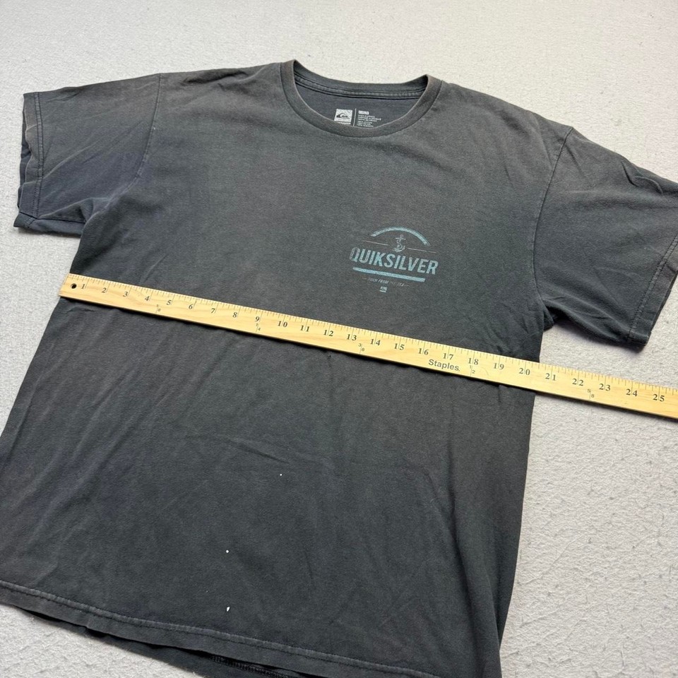 Quiksilver Faded Black Surf Graphic T-Shirt Large | eBay