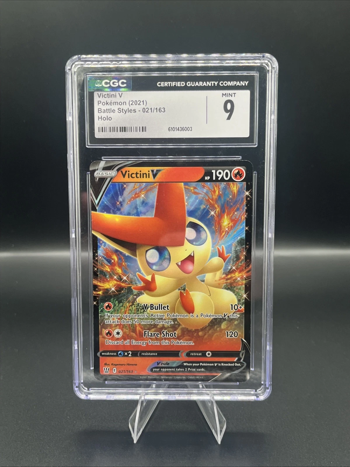 2021 Pokémon Battle Styles Holo 021/163 Victini V - CGC 9