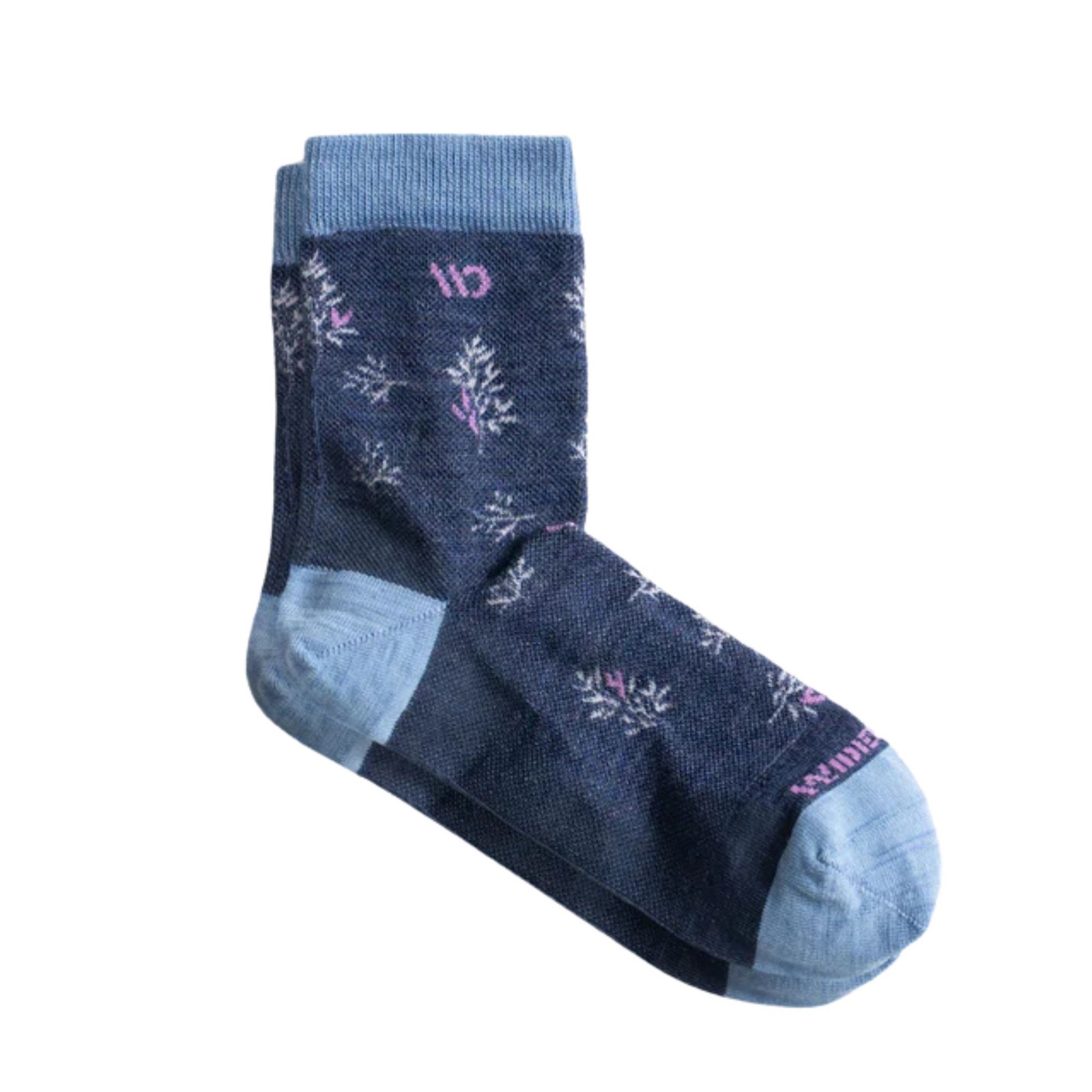 Wide Open Foliage Lightweight Micro Crew Women's Socks, Denim, Medium