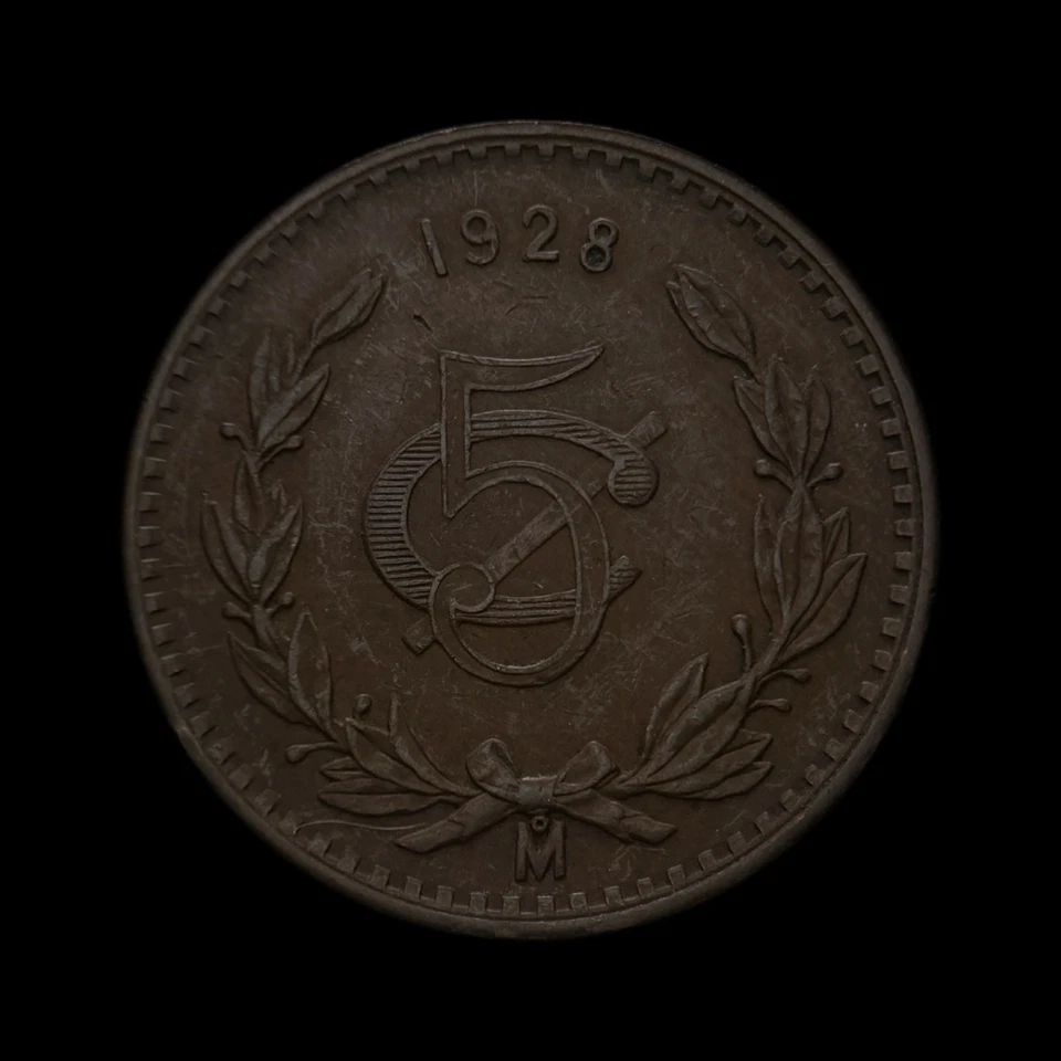 MEXICO 1928, 5 Centavos - Small Date Variety, Eagle & Snake - Image 3 of 3