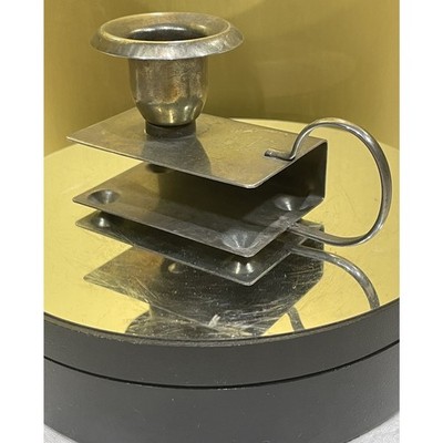 Vintage ''Go To Bed'' Chamberstick Matchbox Holder Candle Sconce Match Box Cover