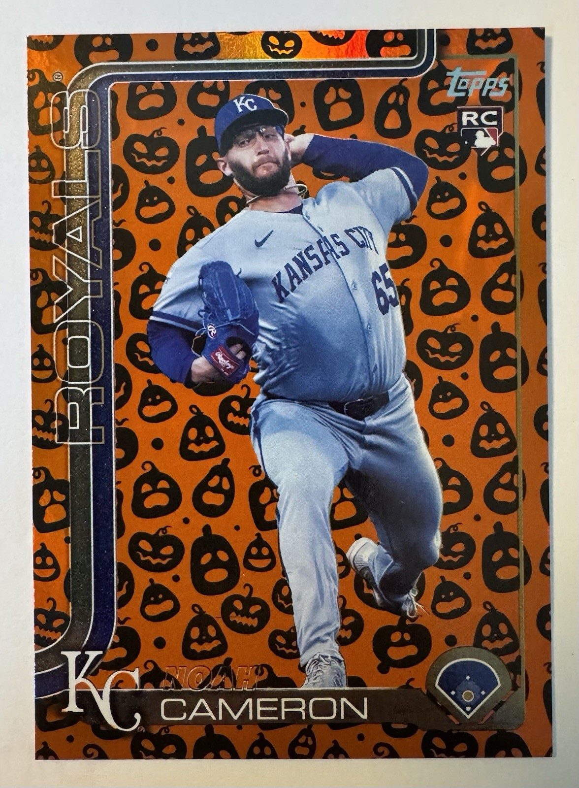 2025 Topps Update Noah Cameron RC Holiday Jack O'Lantern #US65 Royals
