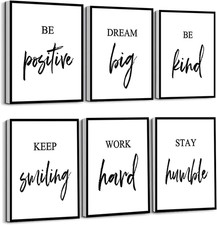 Inspirational Wall Art, Framed Motivational Canvas Wall Art Positive Quote for L