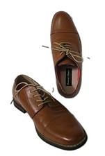 Bruno Marc NY Cognac Brown Men's Cap Toe Lace Up Oxford Classic Dress Shoes 8.5
