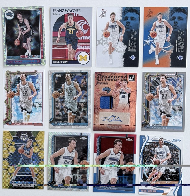 Orlando Magic Franz Wagner Rookies, Case Hit, Auto, Parallels Lot (12 Cards)