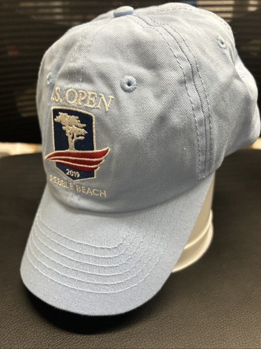 Gorra de golf US Open 2019 Pebble Beach miembro USGA correa trasera azul blanco escritura - Imagen 2 de 10