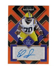 ED INGRAM 2022 WILD CARD AUTOMANIA BLUE INK ORANGE PRIZM AUTO ROOKIE LSU TIGERS. rookie card picture