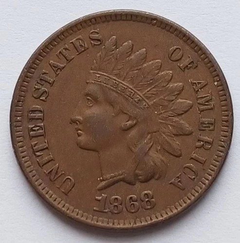 1868 Indian Head Cent XF, Better Date & Grade Penny 1C coin