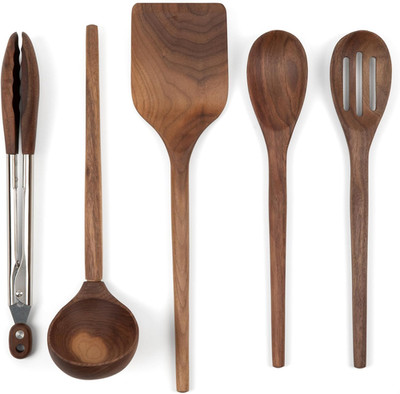 Walnut Wooden Cooking Utensil Set, 5-Pc Kitchen Accessories
