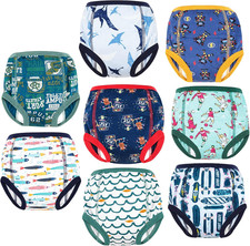 8 Pack Moomoo Baby Potty Training Pants, Cotton Absorbent Underwear for Toddlers