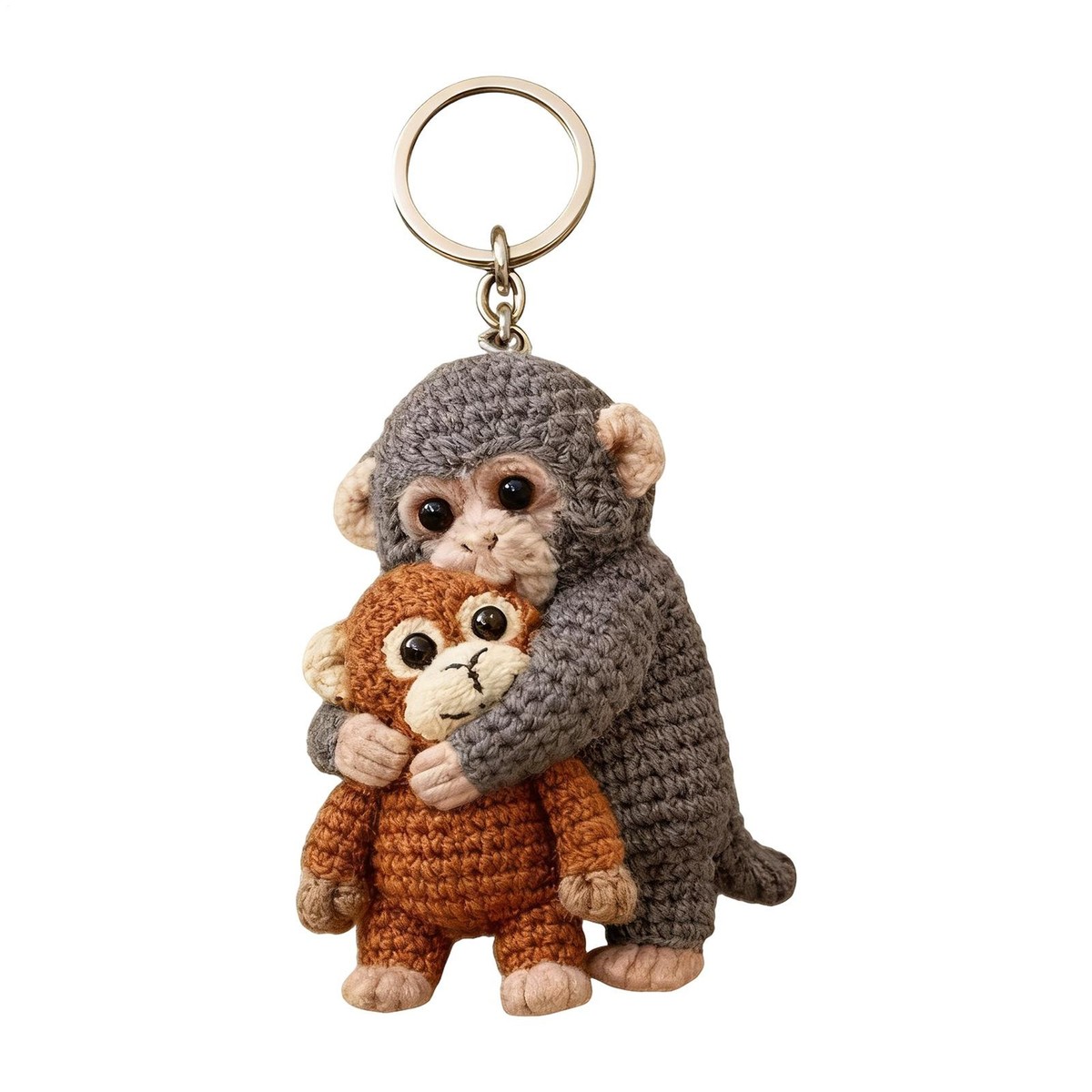 Viral Punch Monkey Keychain Funny Cute Plush Crochet Bag Charm